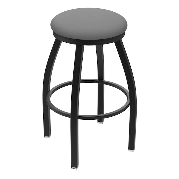36" Swivel X-Tall Bar Stool, Black Wrinkle, Canter Grey Seat
